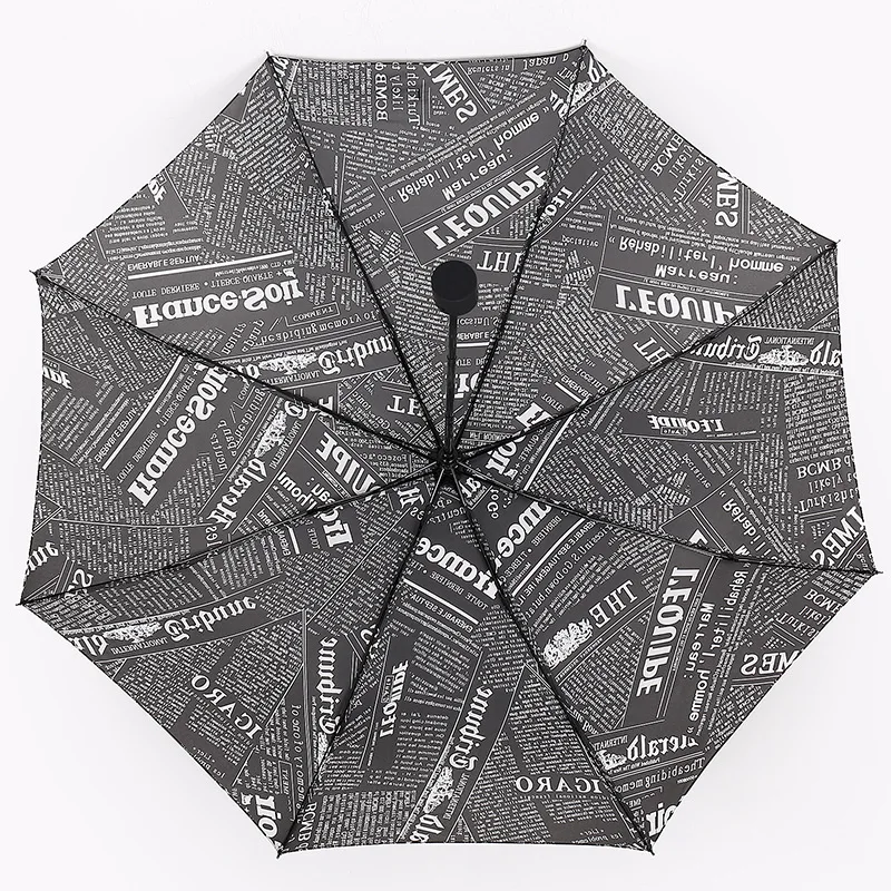 LDAJMW Газета зонтик автоматический складной зонт в три сложения любую погоду