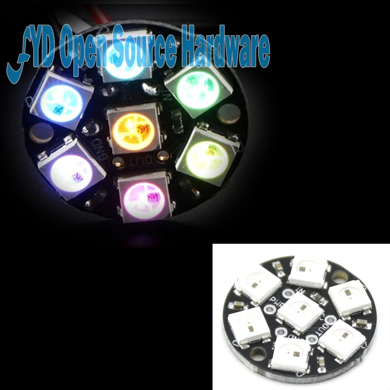7 бит X WS2812 5050 RGB светодиодная кольцевая лампа светильник встроенными драйверами |