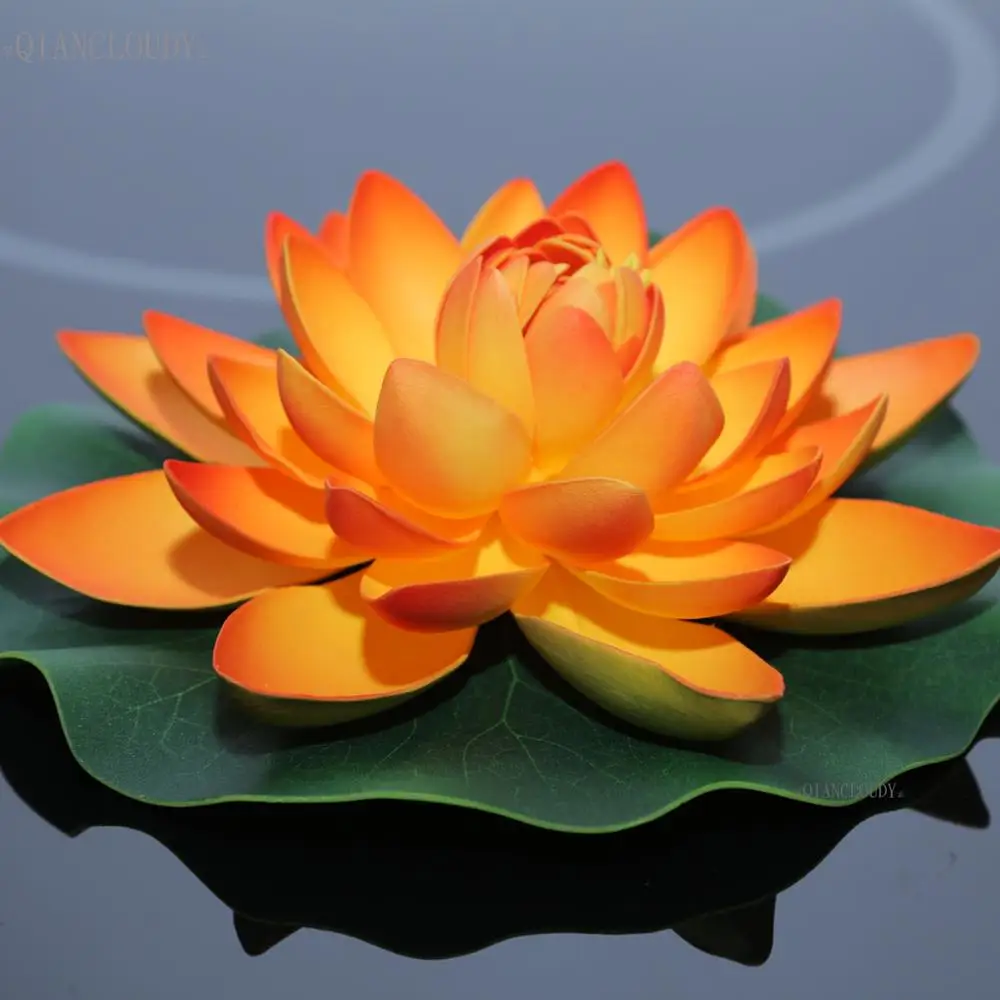 5 шт. оранжевые искусственные цветы для пруда волоконно-оптический Лотос Лилия