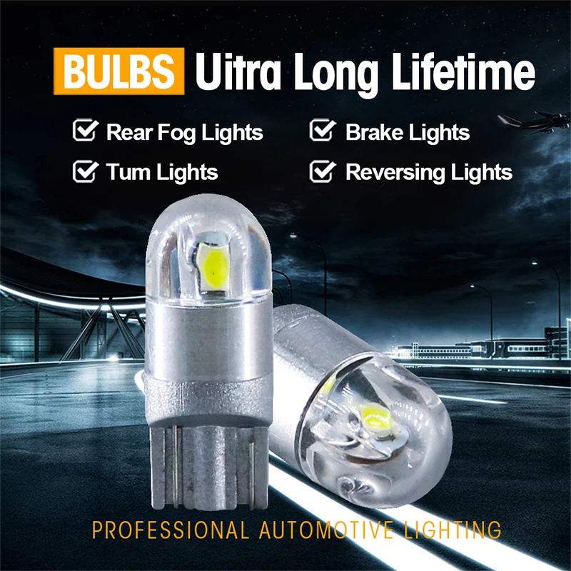 Hlxg 2 шт. T10 Светодиодные белые 168 501 W5W светодиодные лампы клиновидные 3030 2SMD