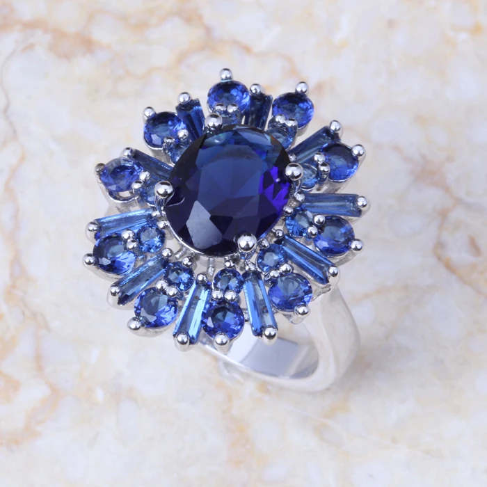 Большие кольца с фианитом Toyal Blue высокое качество 2017|big ring|ring ringcubic zirconia ring |
