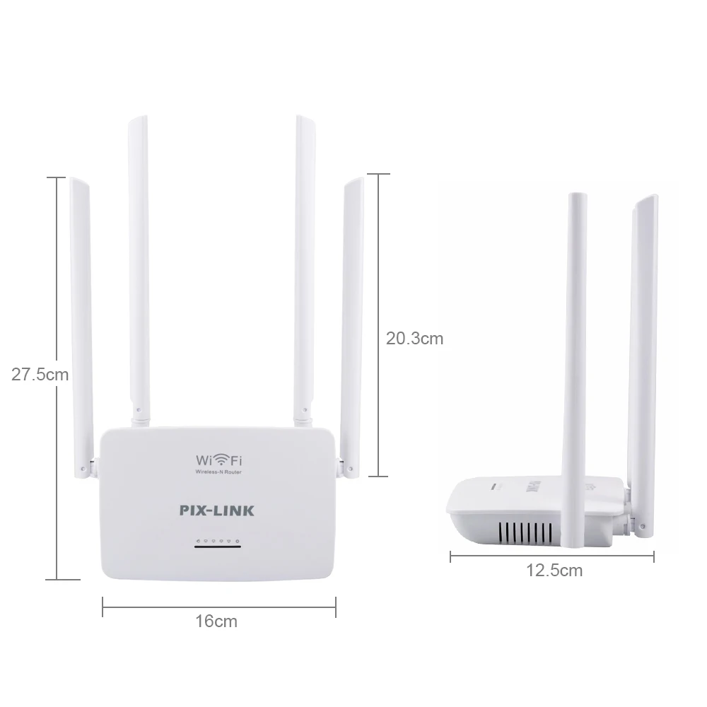 Pix-Link WR08 300 Мбит/с беспроводной WiFi маршрутизатор Smart High power 4 антенны для широкого