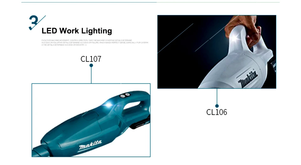 Японский заряжаемый пылесос Makita CL107 Электрический домашний CL106 12Vmax литиевая батарея 5.0kPa. 4 м3/мин беспроводной пылесос