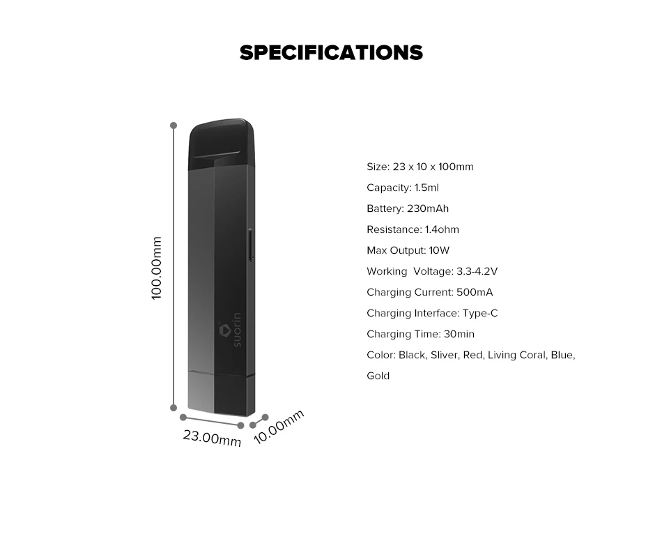 Комплект Suorin Edge Pod с 3 картриджем, 1,5 мл, встроенный аккумулятор, 230 мА/ч, атомайзер для электронных сигарет и Uwell calibren