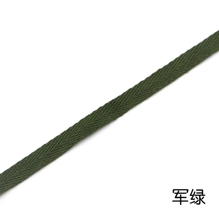 Army green Красочные 10 мм шеврон хлопок ленты тесьма сельдь Bonebinding ленты кружева обрезки для упаковки аксессуары DIY 5 ярдов - Цвет: Army green