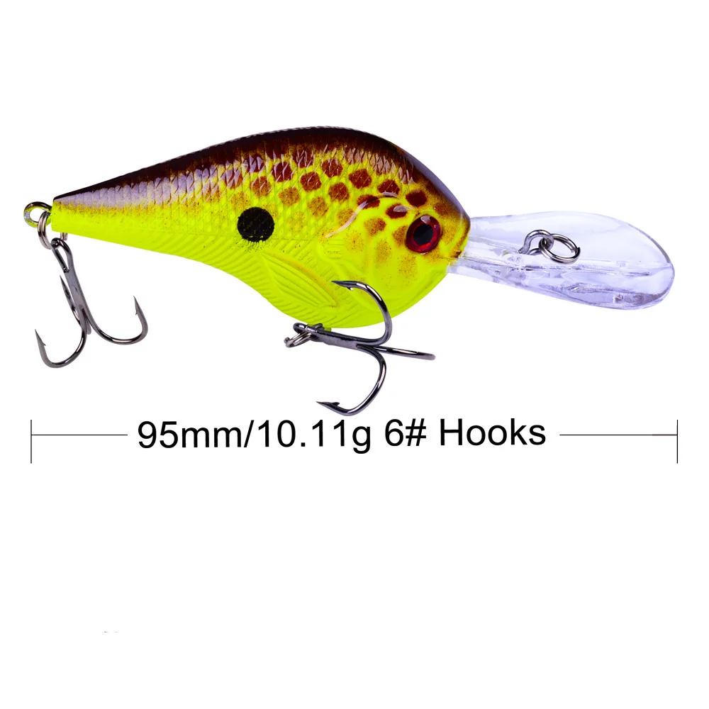 1 плавающий ПК Глубокий Дайвинг Crankbait рыболовные приманки 10 г/11 г 95 мм Иска