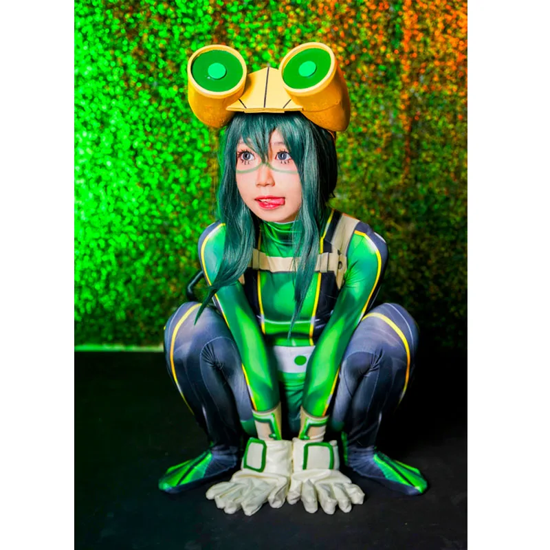 Cosroad Boku No My Hero academic Asui Tsuyu костюмы для косплея женские боди вечеринки на Хэллоуин |