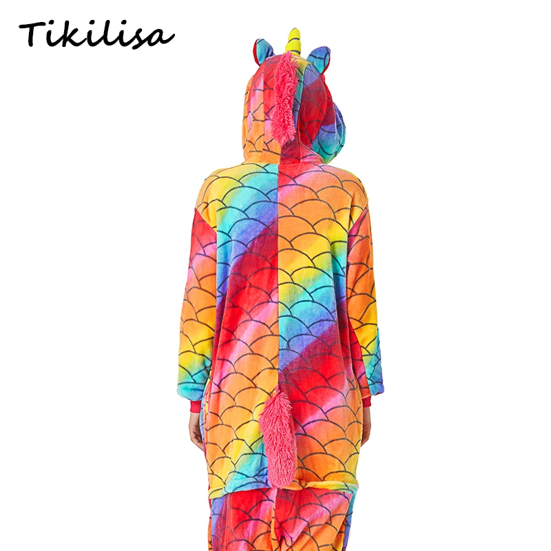 Tikilisa взрослых мультфильм пижамы наборы для ухода за кожей зимняя Пижама косплэй