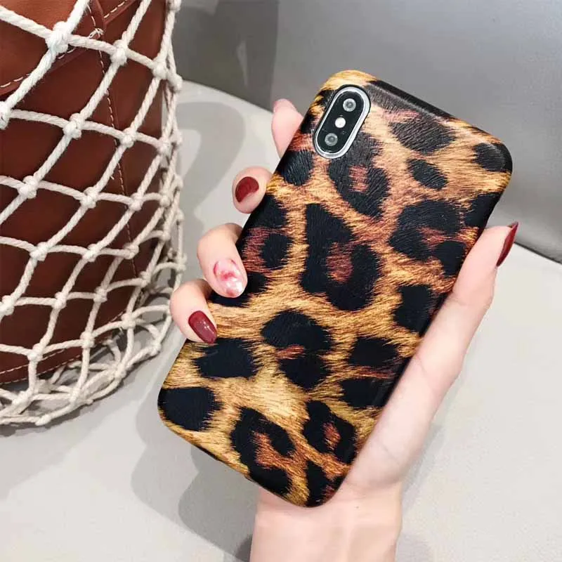 JIBAN мода люкс Леопардовый Для iphone xsmax XR X XS для 6 6s 6plus плюс 7 plus 8 задняя крышка мягкий