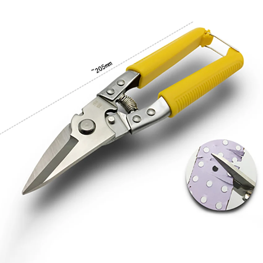 curved blade 8 дюймов Ножницы Резак Промышленные многофункциональные SK5 сплав сталь ручные металлические ножницы прямые изогнутые лезвия Киль ножницы инструменты - Цвет: curved blade