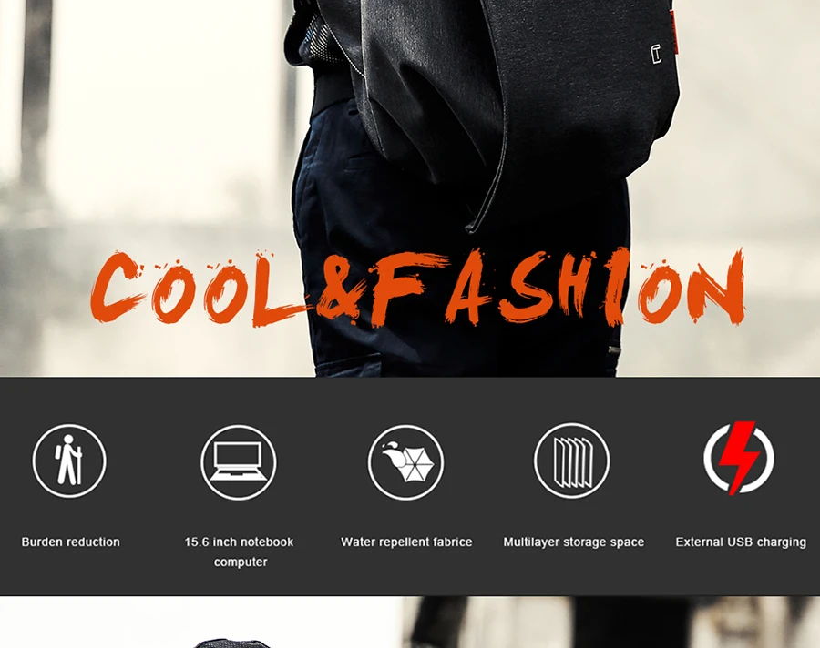 Tangcool модный мужской рюкзак для ноутбука 17," с usb-портом, водонепроницаемый рюкзак для путешествий, Большой Вместительный школьный рюкзак для колледжа
