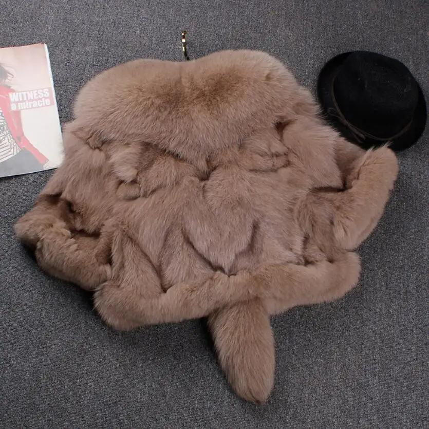 Fox fur coat short paragraph female 2022 autumn and winter new shawl leather legs leggings Korean Slim special