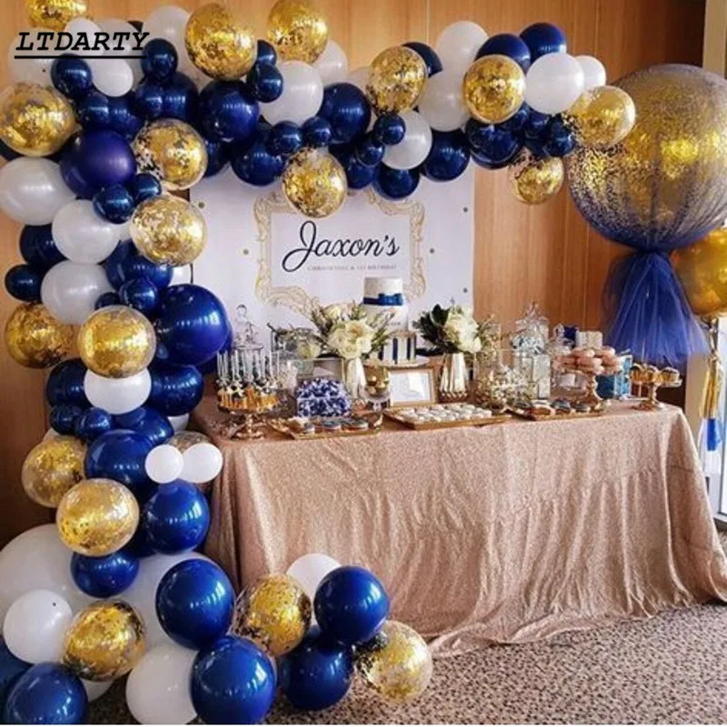 200 шт. Романтический световой синий шар чернильный белый латекс золотого и