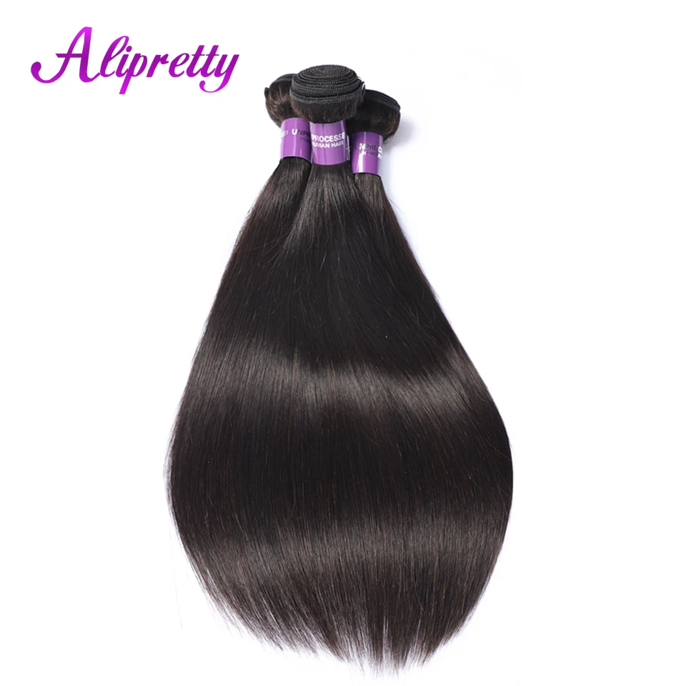 Alipretty индийские прямые волосы с закрытием 100% пучок человеческих волос сделки