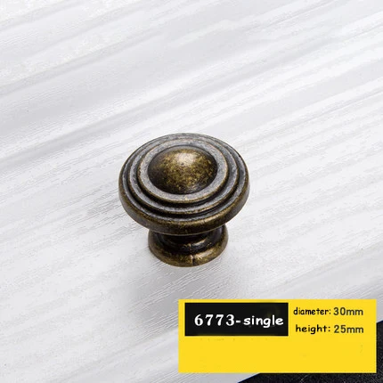 6773-single Европейские бронзовые ручки для шкафа, фурнитура для домашнего декора, антикварная мебель, ручки для шкафа, ящика, двери шкафа, мульти-тип - Цвет: 6773-single