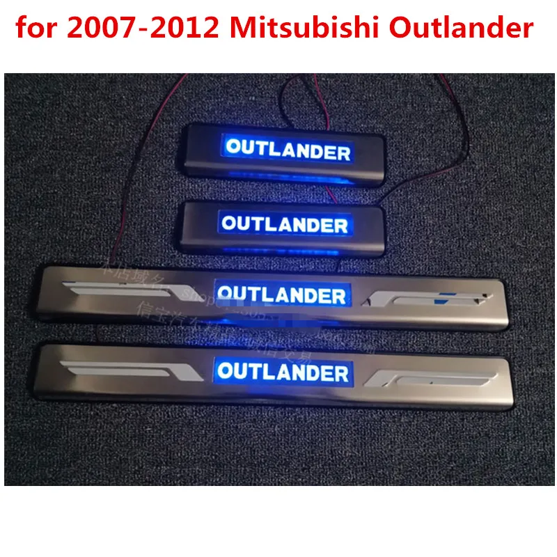 Синяя светодиодная боковая Накладка на порог для Mitsubishi Outlander 2007 2012