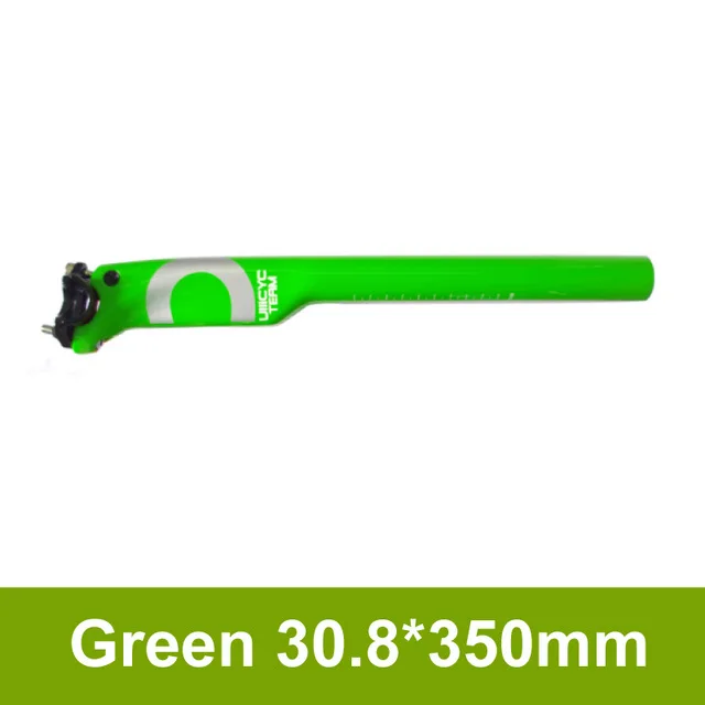 Green 30.8x350mm Ullicyc супер сильная стойка сидения для горного велосипеда MTB/Запчасти дорожных велосипедов полный углеродного волокна+ сплав крышка Подседельный штырь 27,2/30,8/31,6*350/400 - Цвет: Green 30.8x350mm