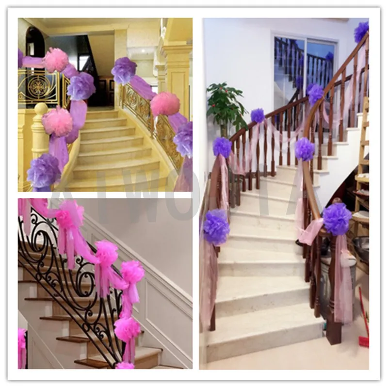5 pcs Tulle Roll Fabric Crystal Organza Sash Spool DIY Crafts For Wedding Birthday Party Decaration 6ZSH800 | Дом и сад