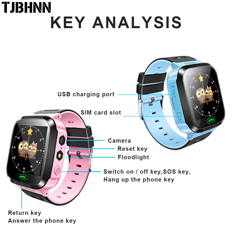 Детские Смарт-часы для детей камера безопасности SIM вызов LBS SOS наручные часы