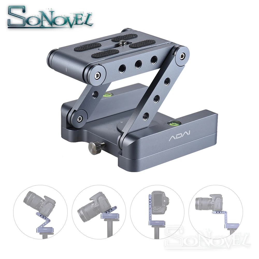 

Aluminum Alloy Three Folding Z Flex Tilt Head Ballhead Folding Quick Release Plate camera Stand Holder for Sony Nikon Canon DSLR