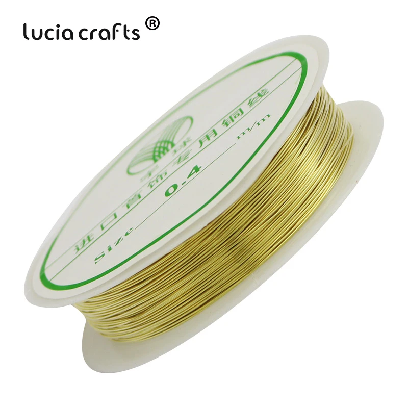 Lucia crafts 0,3/0,4/0,5/0,8 мм серебристого цвета Бисер провода металлическое ремесло шнур из бисера ручной планшет 1 рулон/уп I0204 - Цвет: Gold 0.4mm