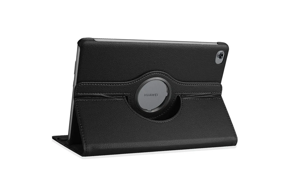 Черный Вращающийся на 360 градусов чехол для huawei Mediapad M5 Lite 10 BAH2-W19/L09/W09 10," планшетный ПК с подставкой защитный чехол/кожа - Цвет: Черный