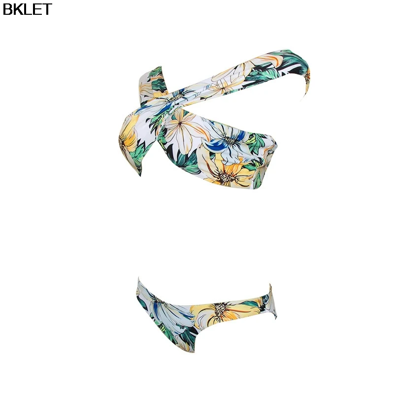 

2019 New Summer Style Casual Women Bikini Set Off The Shoulder Printed Flora Low Waist Female Swimsuits Bathing Wear Swimsuits