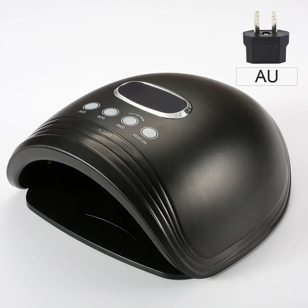 Black-AU Cabina UV LED Gel Nail Dryer Lamp unha Professional Max60w Light Lamp for Gel Nails Polish Manicure 30Leds Nail Art Tool - Color: Black-AU