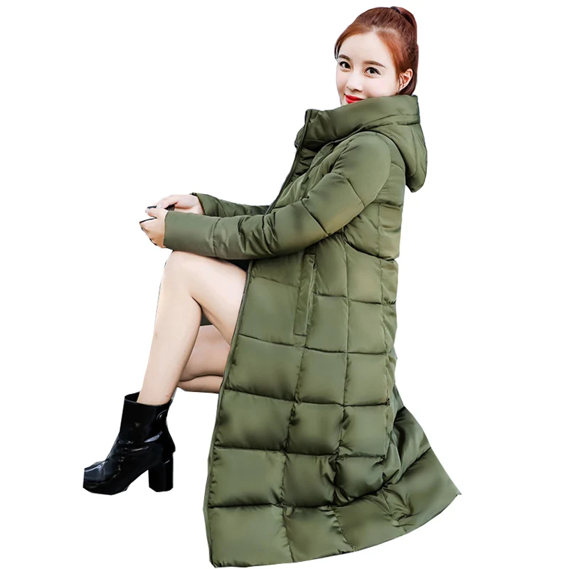 Модная женская однотонная зимняя новая модная пуховая парка 2019 куртка Женская