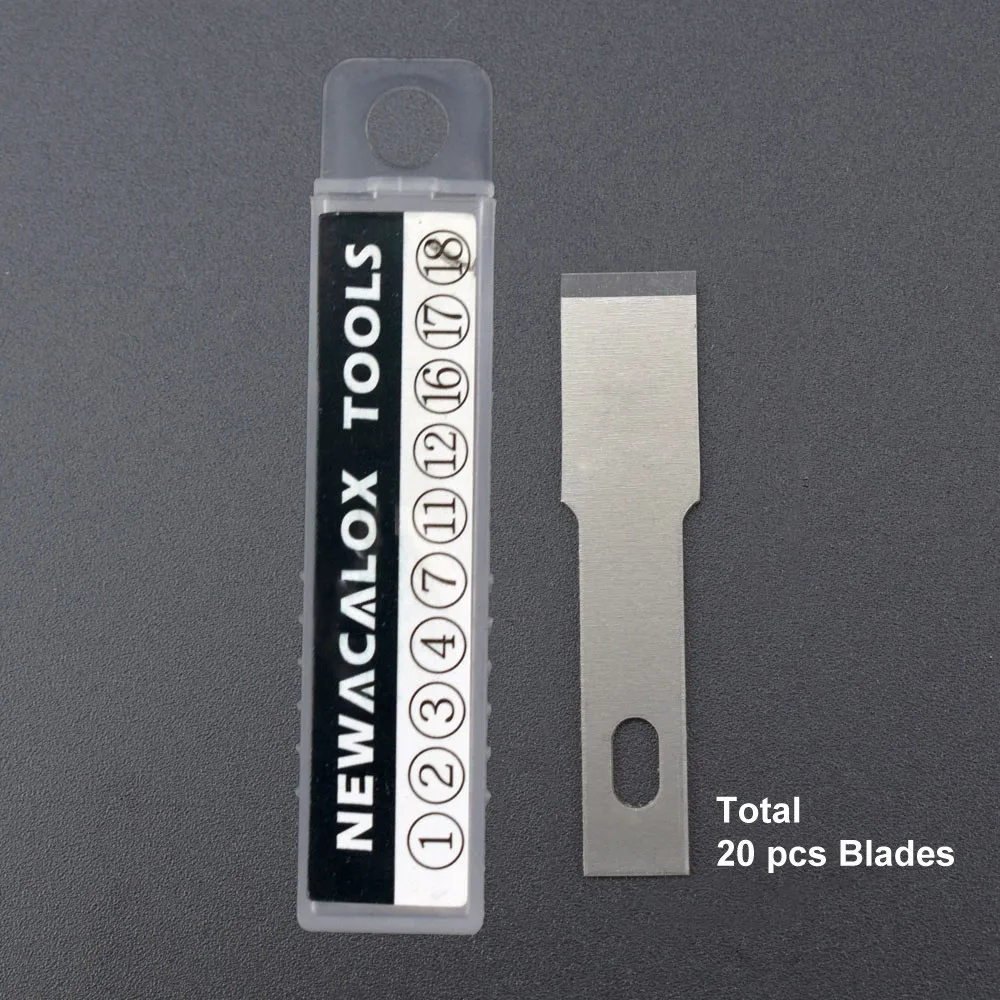 NEWACALOX 20 шт. скребки из нержавеющей стали лезвия для ремонта печатных плат Пленки Инструменты Nicking хобби нож резак скульптура гравировка DIY инструмент