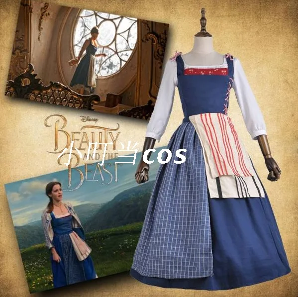 Взрослых принцесса Белль синий костюм платье Хэллоуин Южной Beauty And The Beast Belle горничная Необычные платье косплей костюм для женщин
