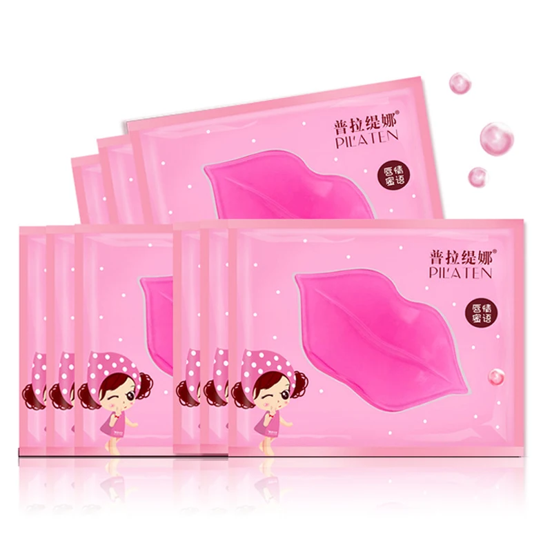 10 шт. губы более пухлыми губ Collagen Crystal Mask колодки влаги Сущность омолаживающий морщин патч Pad Гель губы губ Enhancer косметика