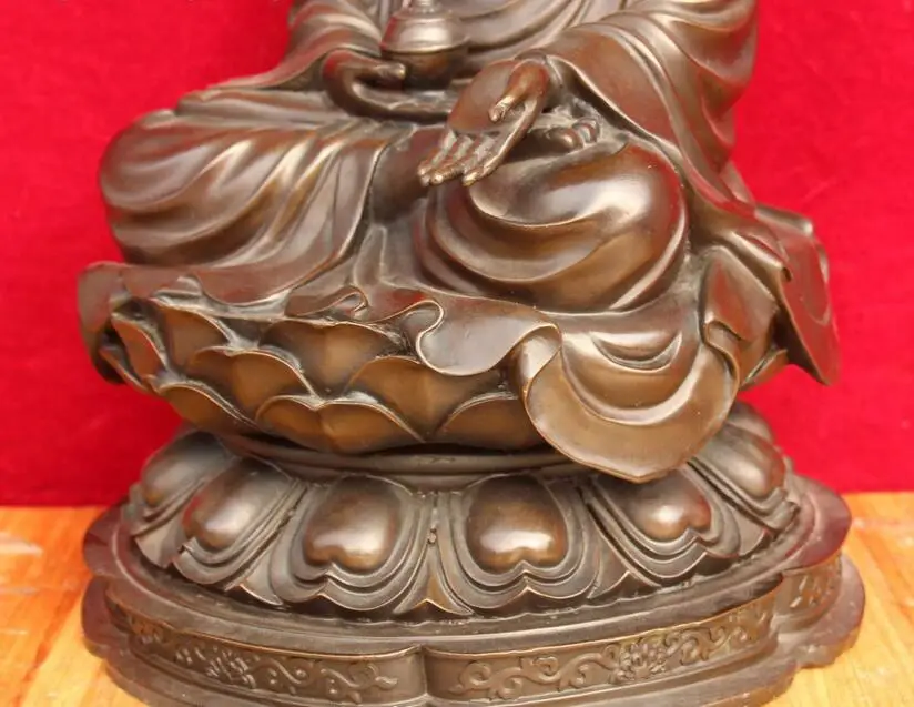 16&quot Old Chinese Pure Bronze Buddhsim Shakyamuni Sakyamuni Amitabha Buddha Statue | Дом и сад