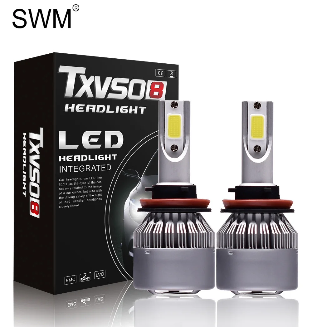 SWM 2 шт . H8 H9 H11 автомобильный светильник Led Canbus головной s супер мини лампы Luces Para