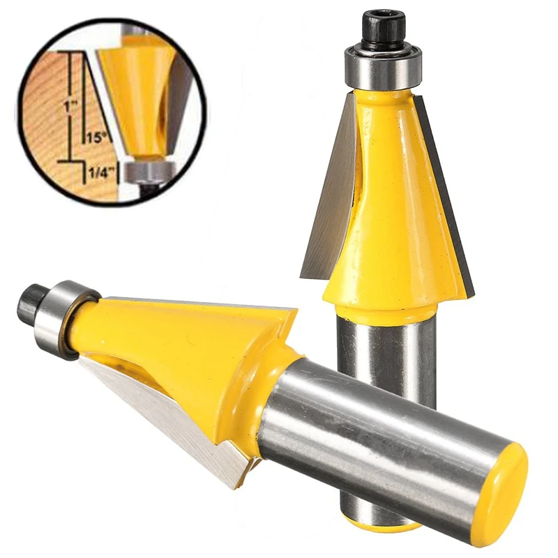 15 Degree Chamfer &amp Bevel Edging Router Bit - 1/2 Inch Shank 2-5/8 (67mm) Wood Cutter For Woodworking | Инструменты