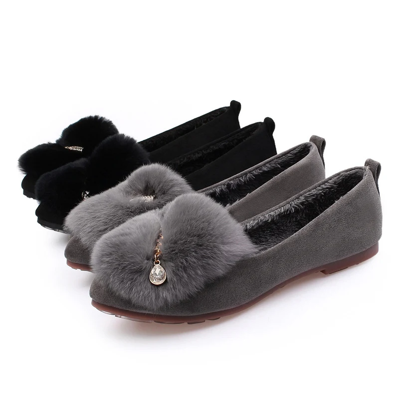 2019 Для женщин балетки замшевые с украшением в виде кристаллов Туфли без каблуков