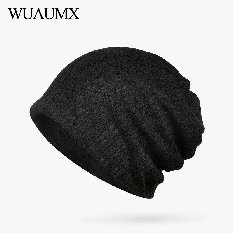 Модные однотонные шапки Wuaumx для женщин сезон весна лето тюрбан головной убор