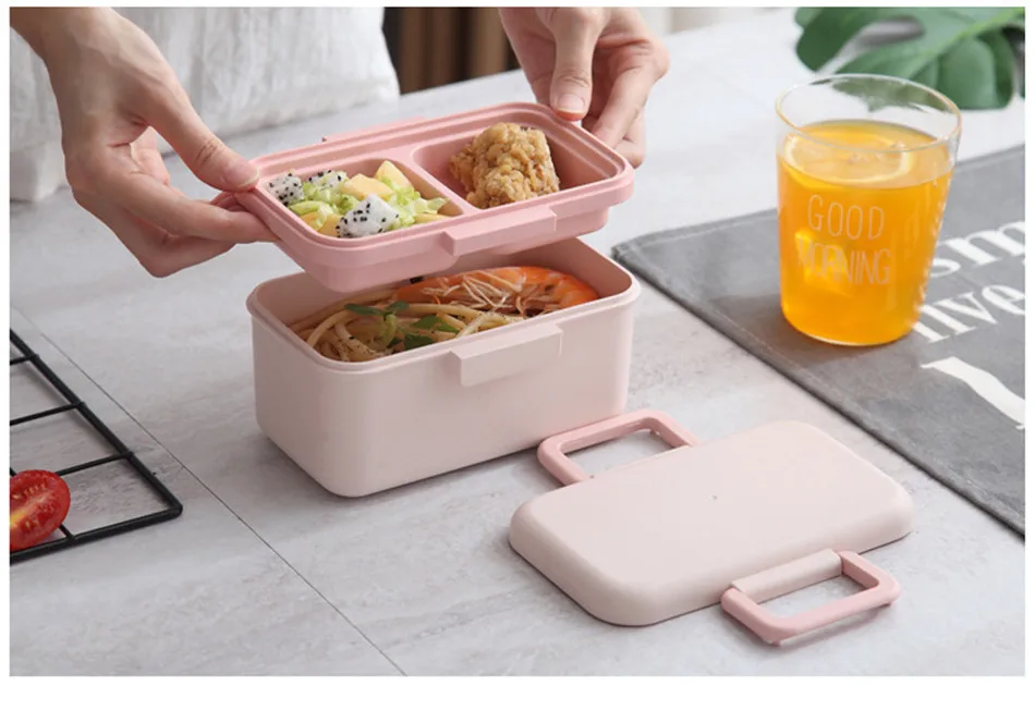ONEUP Bento Box из бамбукового волокна, коробка для обеда из микрофибры, экологичный контейнер для хранения еды без бисфенола для пикника, школы, офиса
