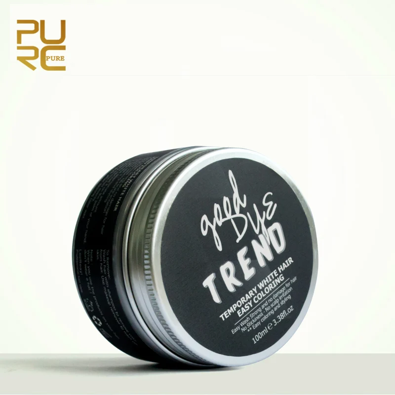 PURC 1 шт. мгновенный цвет волос Pomades воски белый пепельный воск грязь одноразовая