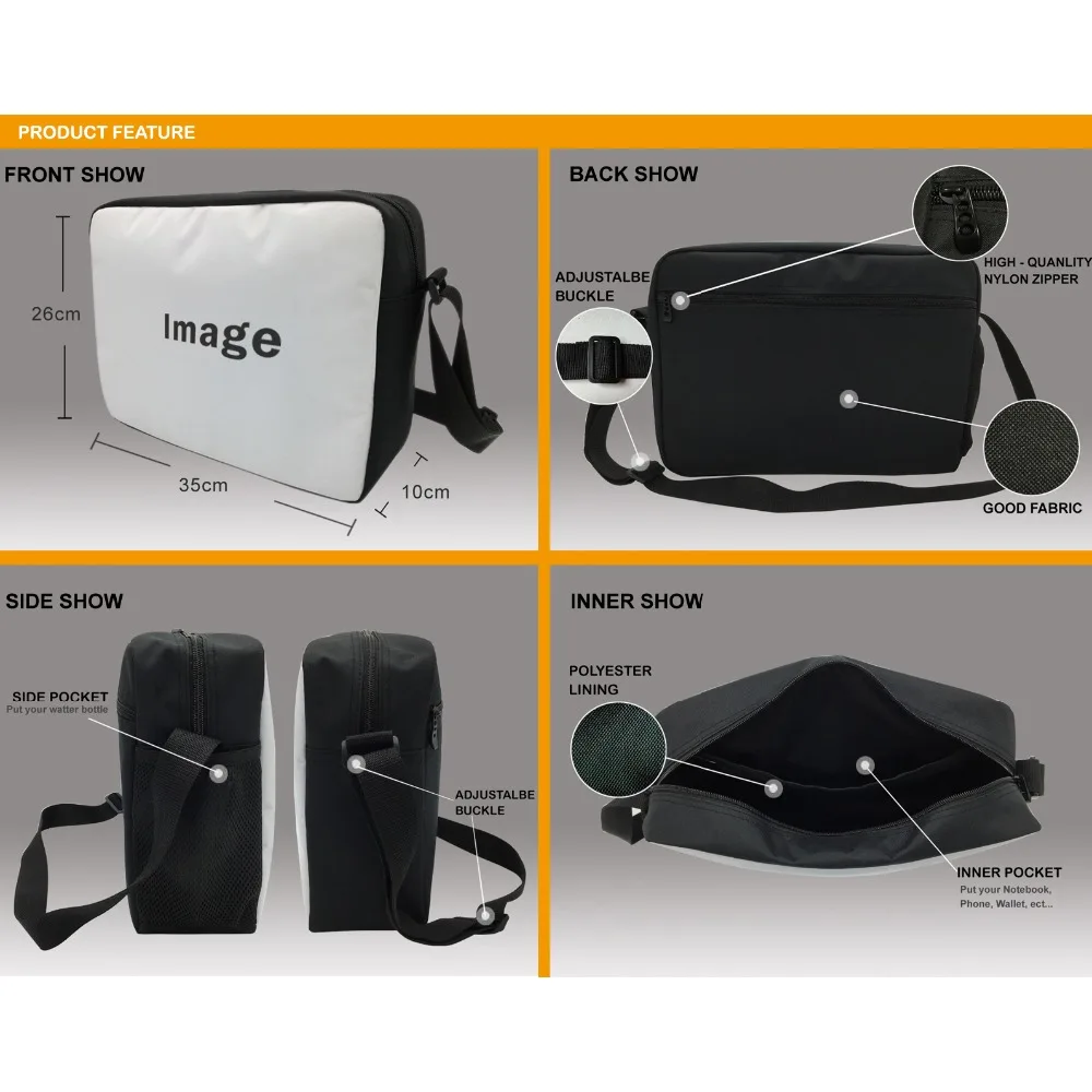 Сумка мессенджер с модным принтом собачки для мальчиков и девочек