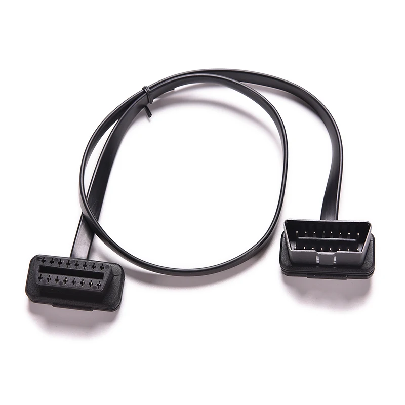 Плоский + тонкий As Noodle OBD 2 OBDII OBD2 16Pin Штекерный к женскому ELM327 диагностический