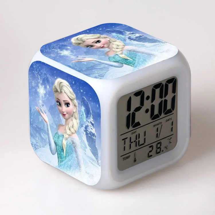 Disney FROZEN Elsa Ann Мультфильм светодиодный сенсорный будильник для студента мальчик девочка взрослый прикроватный будильник
