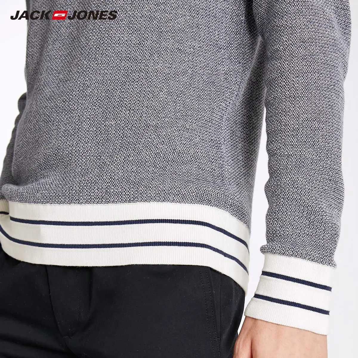 Джек Джонс бренд новый 100% хлопок Мода случайные o-образным вырезом тонкий пуловер