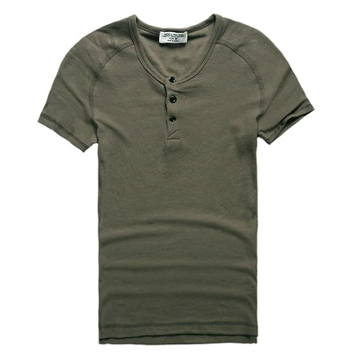 Футболка мужская брендовая модная футболка henry Мужская однотонная Повседневная сухая Облегающая белая футболка для фитнеса Топы Футболка Бодибилдинг T4083 - Цвет: army green