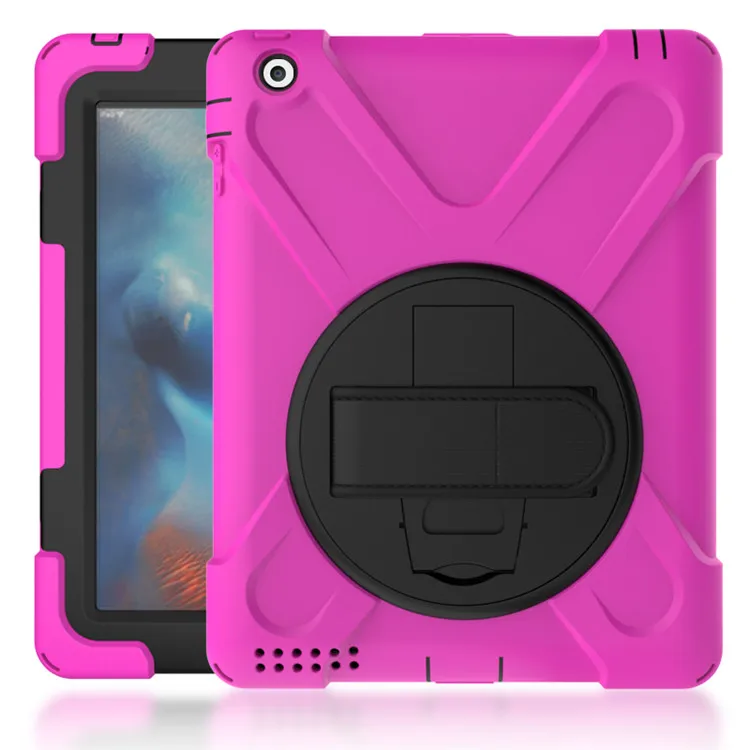 Ручной ремешок чехол для iPad 2/3/4 армированный силиконовый PC резиновая подставка для iPad A1395 A1396 A1397 A1403 A1416 A1430 A1458 A1459 A1460 чехол - Цвет: 6