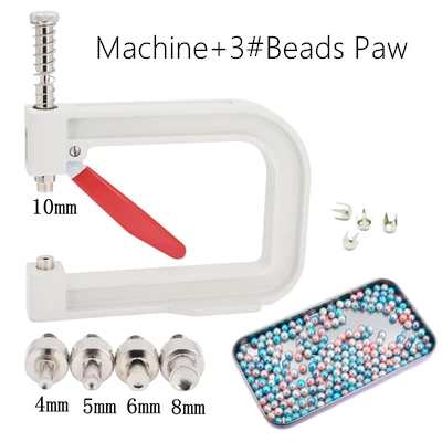 Machine-3 Beads Paw Ручная машина для изготовления бусин с гвоздями, ручная жемчужная шапка, бусины с заклепками для самостоятельного ремонта вязальных кружевных шляп, инструменты, аксессуары - Цвет: Machine-3 Beads Paw