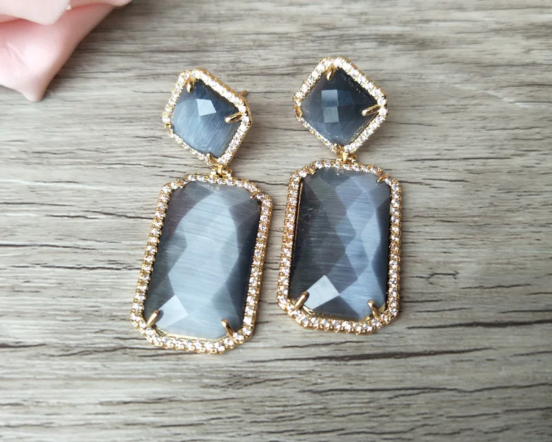 5 пар серьги подвески с кристаллами|gem stone earrings|crystal earringsearings with crystal |