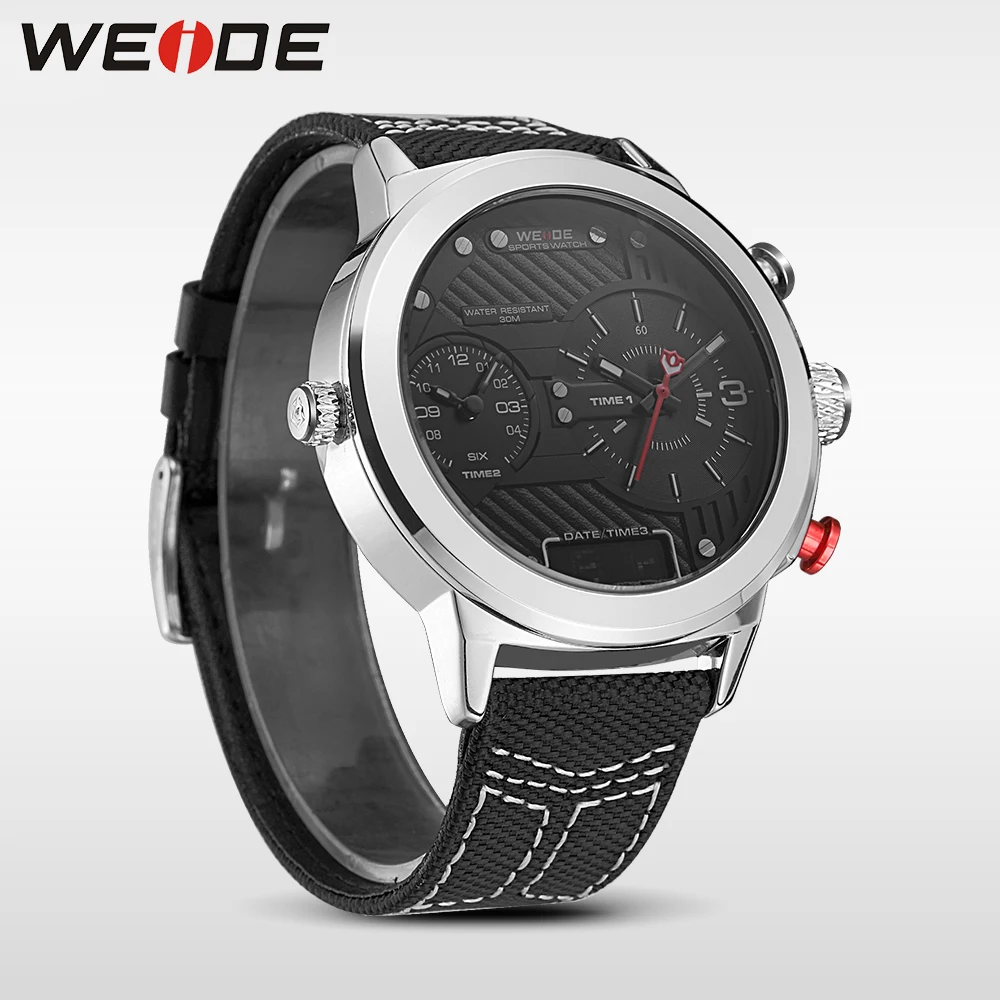 WEIDE Подлинная Топ Спорт люксовый бренд Мужские часы светодиодный цифровой черный