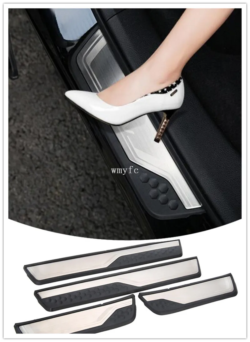 

Car Accessories External Door Sill Protector Welcome Pedals Scuff Plate Guards Covers Trim 4Pcs For Honda CRV CR-V 2017 2018