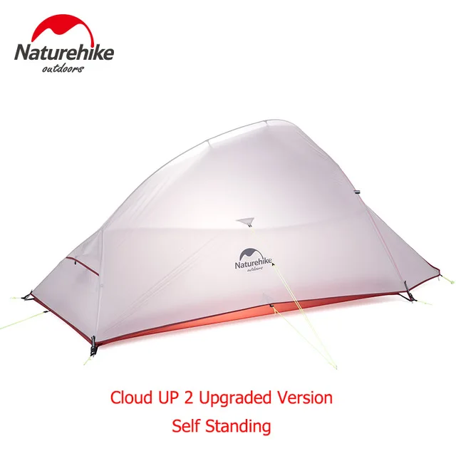 UP2 updated 20D Gray Naturehike Cloud Up Series 1 2 3 человека Сверхлегкий тент 210 T/20D силиконовый двухслойный кемпинговый тент с ковриком оборудование для кемпинга - Цвет: UP2 updated 20D Gray